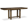 Ashley Chip Counter Height Dining Table with Tenon Pedestal Base, Nutmeg Wood