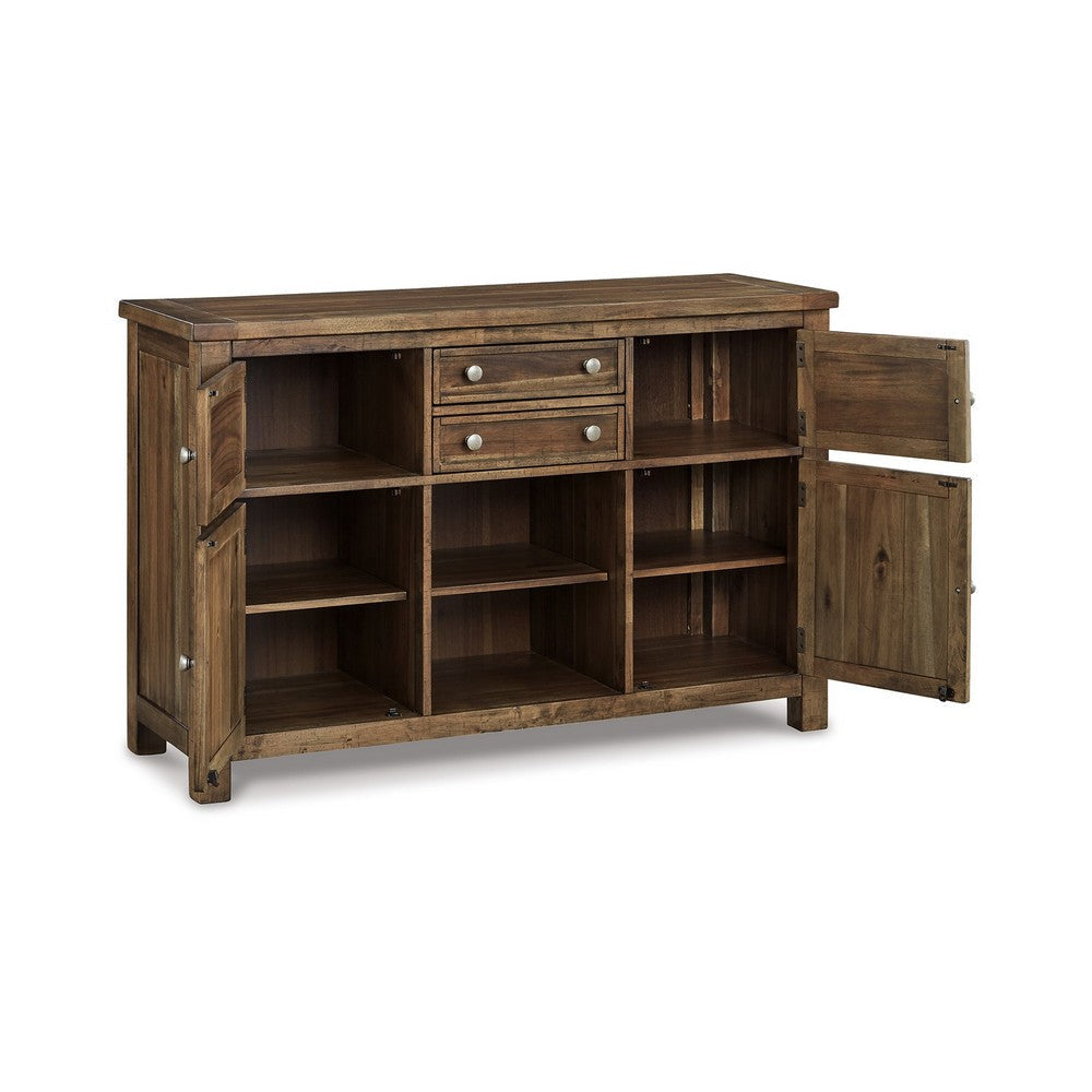 Ashley Chip Dining Room Server 2 Drawers and 4 Cabinet Nutmeg Wood 56 Inch BM329769