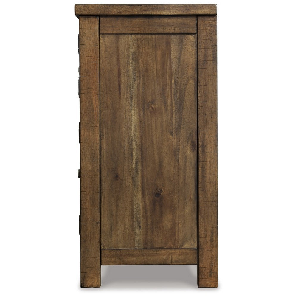 Ashley Chip Dining Room Server 2 Drawers and 4 Cabinet Nutmeg Wood 56 Inch BM329769