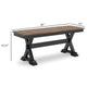 Ashley Fleur Large Dining Room Bench 48 Inch Brown Seat Black Wood Frame BM329770