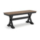 Ashley Fleur Large Dining Room Bench 48 Inch Brown Seat Black Wood Frame BM329770