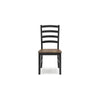 Ashley Fleur Dining Side Chair Set of 2 Black Ladderback Brown Solid Wood BM329771
