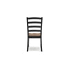 Ashley Fleur Dining Side Chair Set of 2 Black Ladderback Brown Solid Wood BM329771