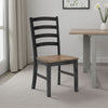 Ashley Fleur Dining Side Chair Set of 2, Black Ladderback, Brown Solid Wood