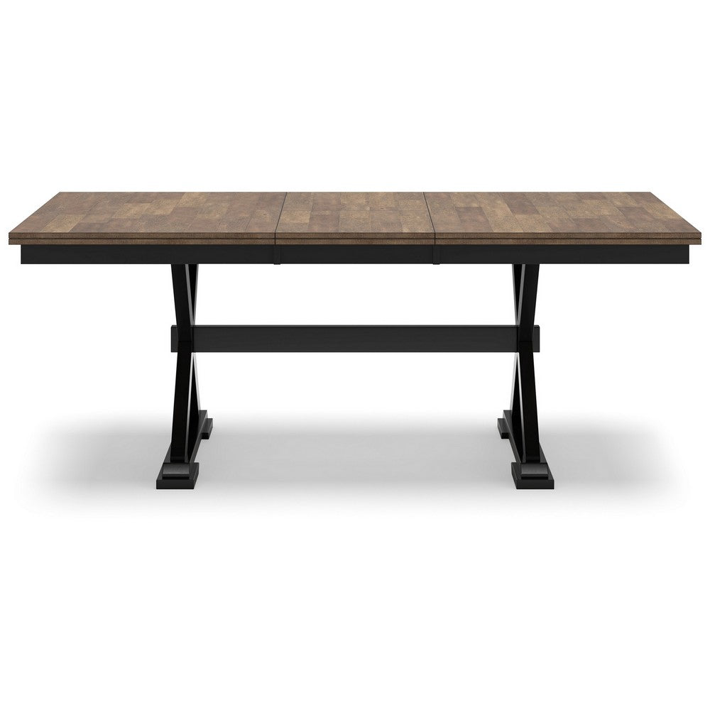 Ashley Fleur Dining Table, Extendable Butterfly Leaf, Brown Wood, 60-78 Inch