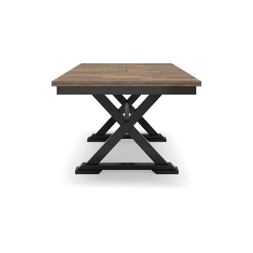 Ashley Fleur Dining Table, Extendable Butterfly Leaf, Brown Wood, 60-78 Inch