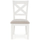 Ashley Lea Dining Side Chair Set of 2 Classic White Wood Gray Polyester BM329776
