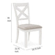 Ashley Lea Dining Side Chair Set of 2 Classic White Wood Gray Polyester BM329776