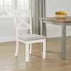 Ashley Lea Dining Side Chair Set of 2, Classic White Wood, Gray Polyester