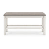 Ashley Lea Counter Height Dining Bench Classic White Wood Gray Polyester BM329777