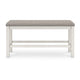 Ashley Lea Counter Height Dining Bench Classic White Wood Gray Polyester BM329777