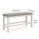 Ashley Lea Counter Height Dining Bench Classic White Wood Gray Polyester BM329777