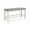 Ashley Lea Counter Height Dining Bench Classic White Wood Gray Polyester BM329777