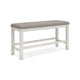 Ashley Lea Counter Height Dining Bench Classic White Wood Gray Polyester BM329777
