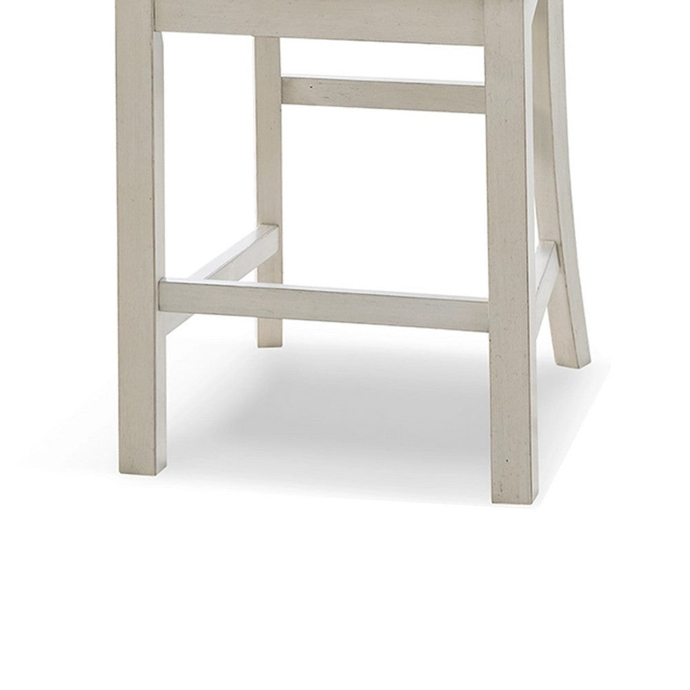 Ashley Lea Counter Height Chair Set of 2 White Solid Wood Gray Polyester BM329778