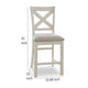 Ashley Lea Counter Height Chair Set of 2 White Solid Wood Gray Polyester BM329778