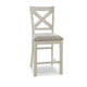 Ashley Lea Counter Height Chair Set of 2, White Solid Wood, Gray Polyester