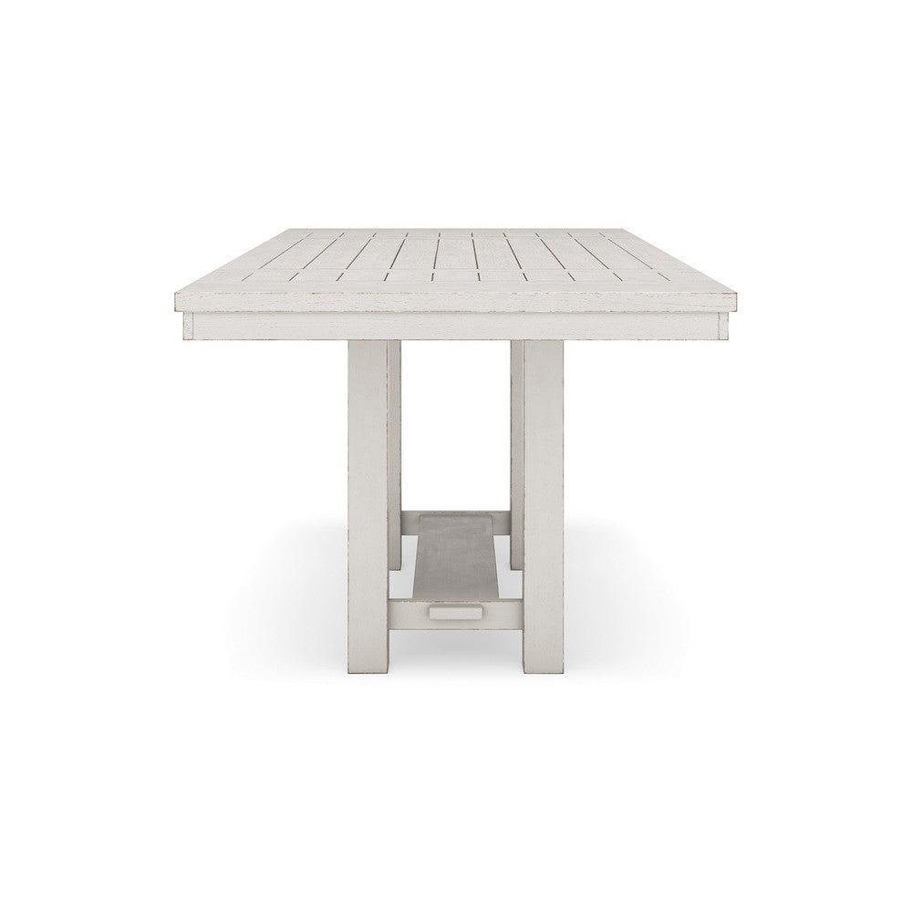 Ashley Fleur Counter Table with 2 Extension Leaves White Wood 62-86 Inch BM329779