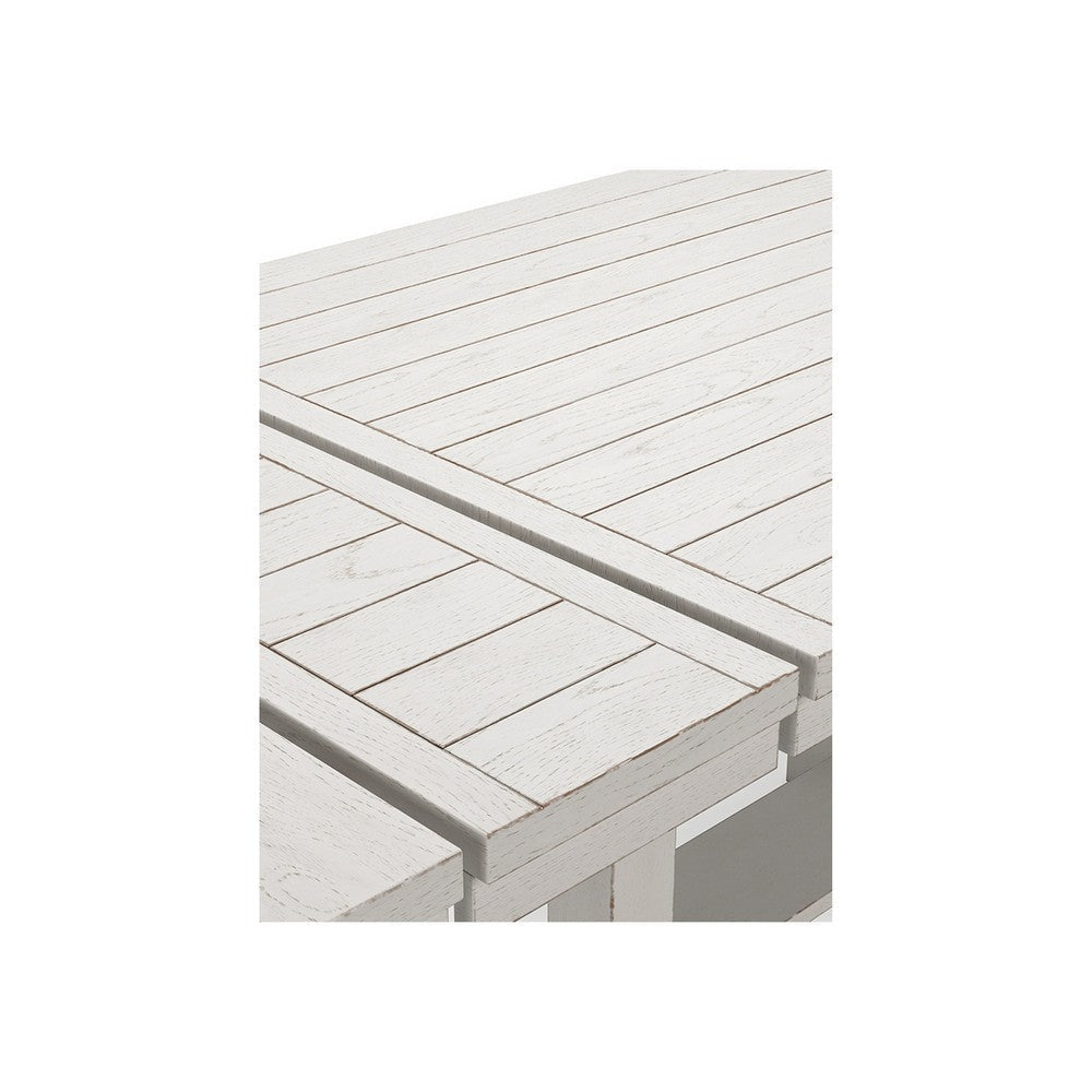 Ashley Fleur Counter Table with 2 Extension Leaves White Wood 62-86 Inch BM329779