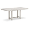 Ashley Fleur Counter Table with 2 Extension Leaves, White Wood, 62-86 Inch