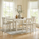 Ashley Fleur Counter Table with 2 Extension Leaves, White Wood, 62-86 Inch