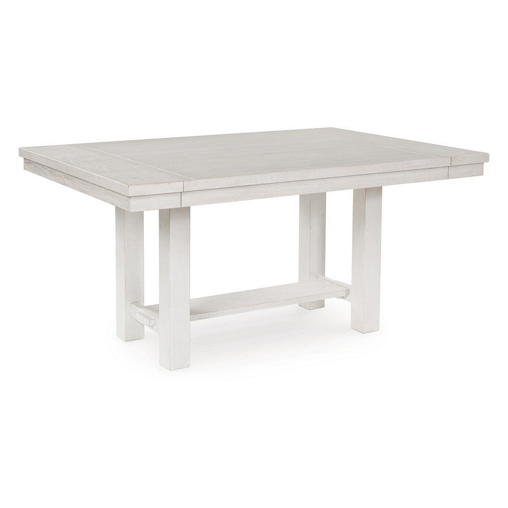 Ashley Fleur Dining Table with 2 Extension Leaves White Wood 62-86 Inch BM329780