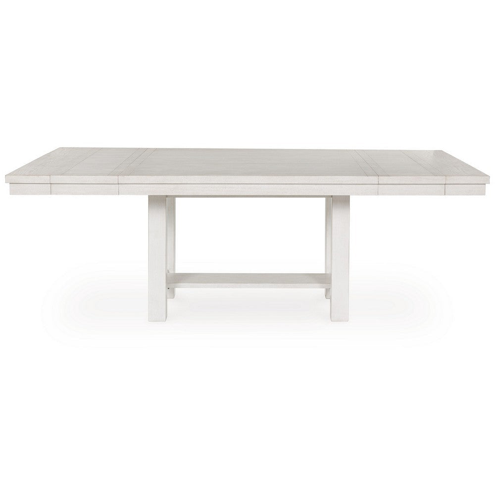 Ashley Fleur Dining Table with 2 Extension Leaves White Wood 62-86 Inch BM329780