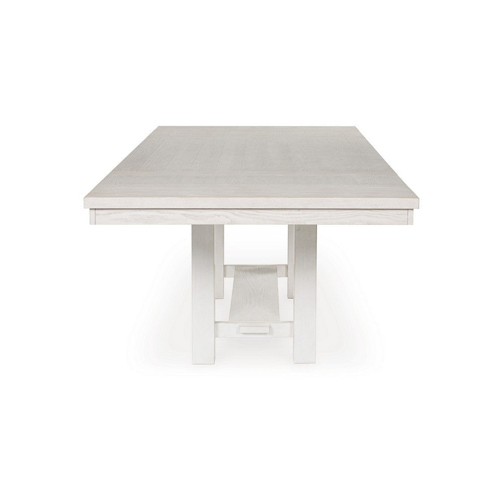 Ashley Fleur Dining Table with 2 Extension Leaves White Wood 62-86 Inch BM329780