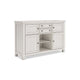 Ashley Fleur Dining Room Server with 4 Cabinets, Antique White Wood, 56 Inch