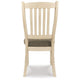 Ashley Bolan Dining Side Chair Set of 2 with Rake Back Polyester White Wood BM329783