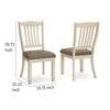 Ashley Bolan Dining Side Chair Set of 2 with Rake Back Polyester White Wood BM329783