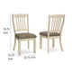 Ashley Bolan Dining Side Chair Set of 2 with Rake Back Polyester White Wood BM329783