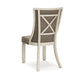Ashley Bolan Dining Side Chair Set of 2 Lattice Back Polyester White Wood