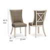 Ashley Bolan Dining Side Chair Set of 2 Lattice Back Polyester White Wood