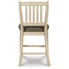 Ashley Bolan Counter Height Chair Set of 2 Rake Back Antique White Wood