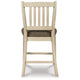 Ashley Bolan Counter Height Chair Set of 2 Rake Back Antique White Wood