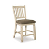 Ashley Bolan Counter Height Chair Set of 2, Rake Back, Antique White Wood
