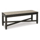 Ashley Trekk Dining Bench, X-Stretcher and Nailhead Trim, Black Wood, 50 Inch