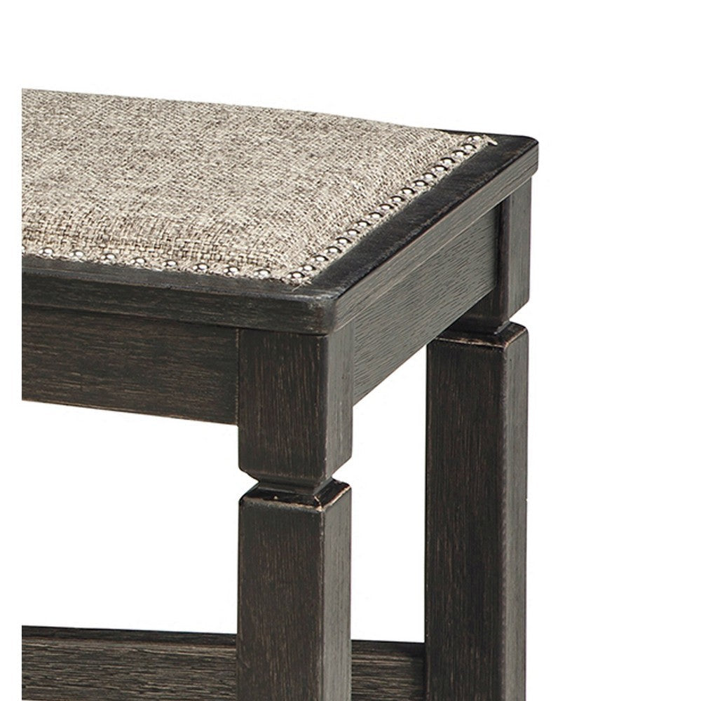 Ashley Trekk Dining Bench X-Stretcher and Nailhead Trim Black Wood 50 Inch BM329787