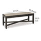 Ashley Trekk Dining Bench X-Stretcher and Nailhead Trim Black Wood 50 Inch BM329787
