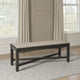 Ashley Trekk Dining Bench, X-Stretcher and Nailhead Trim, Black Wood, 50 Inch