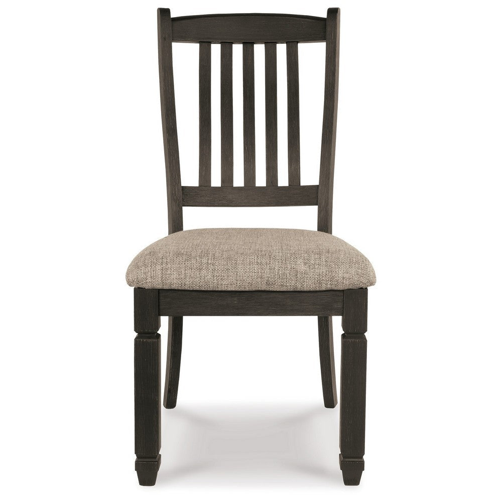 Ashley Trekk Dining Side Chair Set of 2 Slat Back Tapered Legs Black Wood BM329788