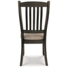 Ashley Trekk Dining Side Chair Set of 2 Slat Back Tapered Legs Black Wood BM329788