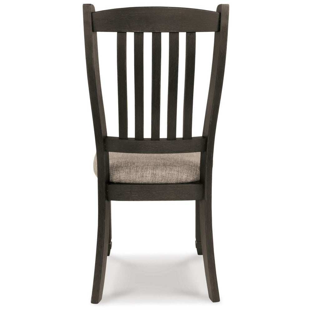 Ashley Trekk Dining Side Chair Set of 2 Slat Back Tapered Legs Black Wood BM329788