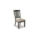 Ashley Trekk Dining Side Chair Set of 2, Slat Back Tapered Legs, Black Wood