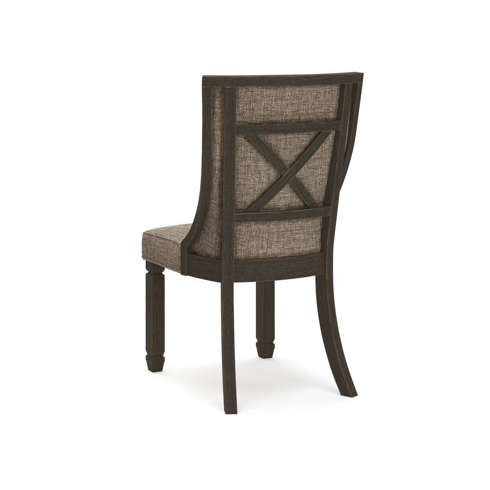 Ashley Trekk Dining Side Chair Set of 2 Black Gray Brown Woven Polyester