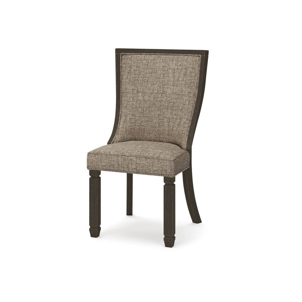 Ashley Trekk Dining Side Chair Set of 2 Black Gray Brown Woven Polyester