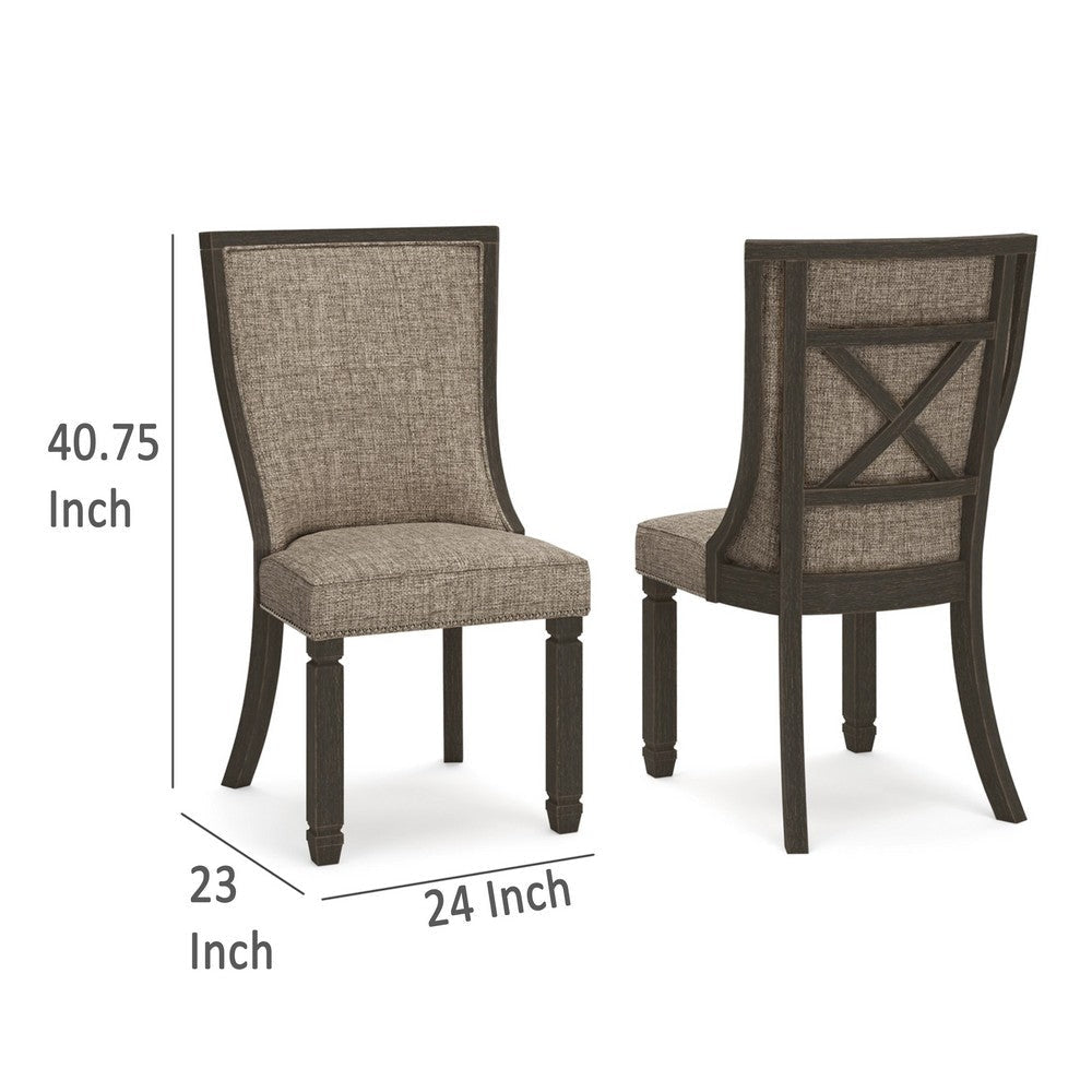Ashley Trekk Dining Side Chair Set of 2 Black Gray Brown Woven Polyester