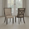 Ashley Trekk Dining Side Chair Set of 2, Black, Gray Brown Woven Polyester