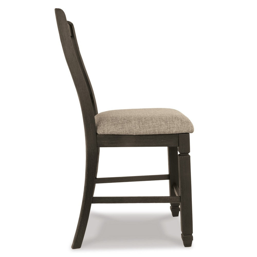 Ashley Trekk Counter Height Chair Set of 2 Slatted Back Black Polyester BM329790